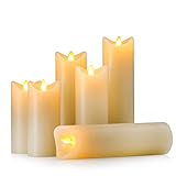 Air Zuker 6er LED Flammenlose Kerzen batteriebetriebene Kerzen Säule Echtwachskerzen mit Timer und 10 Tasten Fernbedienung, für Dekorations zB. Party, Hochzeit, Tisch - 4