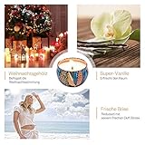 Anjou Duftkerzen Geschenkset 3er Set Soja Wachs 3 x 60g, Düfte: Sehr Vanille, Weihnachtsholz, frischer Wind, Verwendung für Aromatherapie, Bad, Yoga, perfekt für Weihnachten, Geburtstag, Muttertag - 3