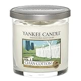 Yankee Candle Zylinder-Glaskerze, klein, Clean Cotton