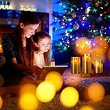 LED Kerzen Glas, Flammenlose Flackernde Kerzen, Fernbedienung mit Timerfunktion Realistisch LED-Flammen, Größe 10 cm / 12,5 cm / 15 cm Hoch, 7,5 cm Durchmesser - 4
