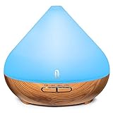 TaoTronics Aroma Diffuser 300ml Luftbefeuchter Oil Düfte Humidifier Holzmaserung LED mit 7 Farben für Yoga Salon Spa Wohn-, Schlaf-, Bade- oder Kinderzimmer Hotel