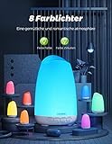 Diffusor Aromatherapie,VicTsing Aroma Diffuser 150ml Luftbefeuchter Ultraschall Vernebler, Ultra Leise Diffuser BPA-Free Öle Diffusor mit 8 Farben LED Humidifier Duftlampe für Kinderzimmer Wohn- Büro - 4