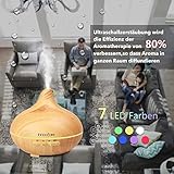 Aroma Diffuser 300ml InnooCare Luftbefeuchter Öl Ultraschall Düfte Humidifier Holzmaserung LED mit 7 Farben für Babies Kinderzimmer Haus, Auto, Wohnzimmer, Schlafzimmer, Büro, Yoga, Spa, Raum usw. - 8