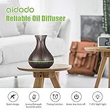 Aroma Diffuser, Aidodo Omasi 400ml Luftbefeuchter Oil Düfte Ultraschall Duft Humidifier Holzmaserung LED mit 7 Farben LED Licht Tragbarer für Babies Kinder Haus Yoga Büro usw - 4