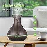 Aroma Diffuser, Aidodo Omasi 400ml Luftbefeuchter Oil Düfte Ultraschall Duft Humidifier Holzmaserung LED mit 7 Farben LED Licht Tragbarer für Babies Kinder Haus Yoga Büro usw - 6