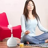 AUKEY Aroma Diffuser Ultraschall 500ml mit 7 Farben Nachtlicht ätherisches Öl Zerstäuber mit Auto-Timer Luftbefeuchter für Spa, Yoga, Schlafzimmer, Kinderzimmer, Wohnzimmer – Weiß - 2