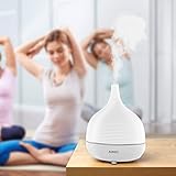 AUKEY Aroma Diffuser Ultraschall 500ml mit 7 Farben Nachtlicht ätherisches Öl Zerstäuber mit Auto-Timer Luftbefeuchter für Spa, Yoga, Schlafzimmer, Kinderzimmer, Wohnzimmer – Weiß - 2