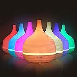 AUKEY Aroma Diffuser Ultraschall 500ml mit 7 Farben Nachtlicht ätherisches Öl Zerstäuber mit Auto-Timer Luftbefeuchter für Spa, Yoga, Schlafzimmer, Kinderzimmer, Wohnzimmer – Weiß - 4