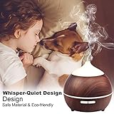 Aroma Diffuser, Avaspot 250ml Holzmaserung Aromatherapie Diffuser Ultraschall Luftbefeuchter Öle Diffusor Mit Niedrig Wasser Automatische Abschaltung, 7 Farbe LED Perfekt für Zuhause Yoga Spa - 3