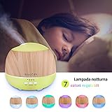 Aroma Diffuser 500ml InnooCare Luftbefeuchter Öl Ultraschall Düfte Humidifier Holzmaserung LED mit 7 Farben für Babies Kinderzimmer Haus, Auto, Wohnzimmer, Schlafzimmer, Büro, Yoga, Spa, Raum usw. - 4