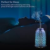 TaoTronics Aroma Diffuser 3D Glas Aromatherapie Humidifier 200ml Diffuser Duftlampe Luftbefeuchter Oil Düfte mit 2 Glasdeckel 7 LED Farben für Yoga Salon Spa Wohn-, Schlaf- Kinderzimmer Hotel - 6