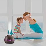 Aroma Diffuser Aromatherapie Luftbefeuchter 400ml, AURMOO Ultraschall Aroma Öle Diffusor Holzmaserung mit 14 Farben LED Lichter und Auto Abschaltung für Zuhause, Yoga, Büro, SPA, Schlafzimmer - 9