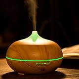 Aroma-Diffuser Anypro 300ml Ultraschall Luftbefeuchter Holzmaserung mit 7 Farben LED Licht - 2