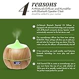 ArtNaturals Aroma-Diffuser für Ätherische Öle – Luftbefeuchter mit Bluetooth Lautsprecher und Alarm - 2