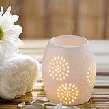 ecooe Aromalampe Duftlampe aus Keramik weiß mit der Candle Löffel Aroma Diffuser - 5