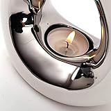 Casablanca – Duftlampe, Aromalampe, Aromabrenner – Lago – Keramik – Farbe: Weiß, Silber - 6