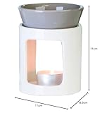 Duftlampe Aromabrenner DUO aus Keramik · weiß/grau Höhe 11 cm · Ø 8,5 cm - 2
