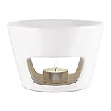 Aromabrenner – Große Duftlampe Keramik Weiß Ø 15cm – Höhe 10cm – Besten für Stressabbau – Aromatherapie – Entspannung – Spa – Aromalampe für Raumdüfte & Ätherische Öle – Duftlampe für Raumerfrischung - 2