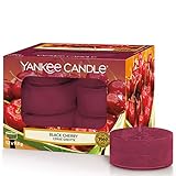 Yankee Candle Teelichter-Kerzen, Black Cherry, 12er-Packung