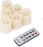 Kohree 6 LED Flammenlose Kerzen mit Fernbedienung, Batteriebetriebene Kerze, LED Kerze mit Timer für Weihnachtsdeko, Hochzeit, Geburtstags, Party - 6
