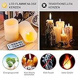 Kohree 6 LED Flammenlose Kerzen mit Fernbedienung, Batteriebetriebene Kerze, LED Kerze mit Timer für Weihnachtsdeko, Hochzeit, Geburtstags, Party - 2