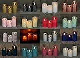 LED Echtwachskerze Kerze viele Farben mit Timer flackender Docht Wachskerze Kerzen Batterie, Farbe:Grau, Größe:15 cm - 7