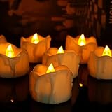 innislink LED Kerzen, LED Flammenlose Kerzen mit Timerfunktion 12pcs Teelichter Flackern Elektrische Kerze Lichter Batterie Dekoration für Weihnachtsbaum Ostern Hochzeit Party – Weiß - 8