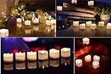 LED Kerzen, eLander LED Tee Lichter flammenlose Kerzen mit Timer, Automatikmodus: 6 Stunden an und 18 Stunden aus, 3.2×3.6 cm, [12 Stück, Warm-weiß] - 2