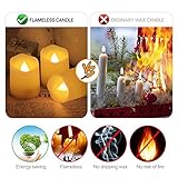 LED Kerzen, otumixx 6 LED Flammenlose Teelichter, Flackern Kerzen, Elektrische Kerze Lichter Fernbedienung mit Timerfunktion Warmweiß Dekoration für Weihnachten, Party, Hochzeit (Batterien Enthalten) - 5