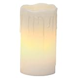 Smart Planet® hochwertige flackernde LED Kerzen Wachs 3er Set in weiß – schöne Wachs Details – Licht warmweiß – 5/7/ 10 x 5 cm - 3