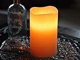 Zeitgesteuerte LED Echtwachskerze warmweiß flackernd orange - 4