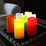 Zeitgesteuerte LED Echtwachskerze warmweiß flackernd orange - 2