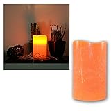 Zeitgesteuerte LED Echtwachskerze warmweiß flackernd orange - 3