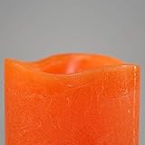 Zeitgesteuerte LED Echtwachskerze warmweiß flackernd orange - 3