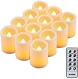 Kohree Romantische Kerzen mit Fernbedienung, LED Kerze mit Timer, 12 LED Flammenlose Kerzen Batteriebetrieben
