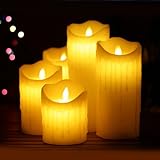 HiChili 3er Set Flammenlose LED Kerzen Echtwachskerze mit beweglicher Flamme Timerfunktion Fernbedienung Elektrische Schlafzimmer Wohnzimmer Deko für Hochzeit Hochzeit Weihnachts - 2