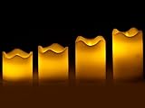 Britesta Flackerkerzen: 4 Echtwachskerzen mit beweglicher LED-Flamme, abgestuft, weiß (LED Kerzen) - 2