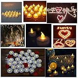 LED Kerzen, 36 LED Teelichter Kerzen flammenlos hell blinkend elektrische Gefälschte Kerze nach Hause Weihnachtsschmuck Hochzeitstisch Geschenk im Freien (warmes Gelb 1 × 36) - 6
