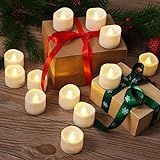 AMIR LED Kerzen, 24 LED Flammenlose Kerzen, Weihnachten LED Teelichter, Elektrische Teelichter Kerzen für Halloween, Weihnachten, Party, Bar, Hochzeit (Flicker Gelb) - 4