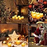 AMIR LED Kerzen, 24 LED Flammenlose Kerzen, Weihnachten LED Teelichter, Elektrische Teelichter Kerzen für Halloween, Weihnachten, Party, Bar, Hochzeit (Flicker Gelb) - 7