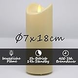 Tronje LED Kerze Outdoor 18cm Weiß Timer Kunstharz bewegliche Flamme IP44 Spritzwasser geschützt UV- und Hitzebeständig - 3