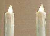 LED echt wachs Stabkerzen weiß elfenbein flammenlose Kerze mit Fernbedienung - 3
