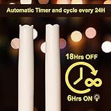 simpdecor 8er Set LED Tafelkerzen Stabkerzen Echtwachs in crème LED warm weiß,Schalter an der Flamme batteriebetrieben 9in - 3