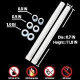 simpdecor 8er Set LED Tafelkerzen Stabkerzen Echtwachs in crème LED warm weiß,Schalter an der Flamme batteriebetrieben 9in - 5