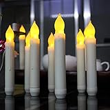 12 Stück LED Stabkerzen, Cuitan Warmweiß Flame Flicker Kerzen Batteriebetrieben Romantische Flammenlose Wachskerzen Kerzenlichter Tafelkerzen Leuchterkerzen für Weihnachten, Party, Hochzeit, Fest Deko - 3