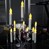 12 Stück LED Stabkerzen, Cuitan Warmweiß Flame Flicker Kerzen Batteriebetrieben Romantische Flammenlose Wachskerzen Kerzenlichter Tafelkerzen Leuchterkerzen für Weihnachten, Party, Hochzeit, Fest Deko - 6