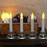 12 Stück LED Stabkerzen, Cuitan Warmweiß Flame Flicker Kerzen Batteriebetrieben Romantische Flammenlose Wachskerzen Kerzenlichter Tafelkerzen Leuchterkerzen für Weihnachten, Party, Hochzeit, Fest Deko - 8