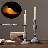 6 Stück LED Drahtlose Fernbedienung Kerzen，17,8 cm Flammenlose LED Stabkerzen Warmweiß Flame Flicker Kerzen 2*AA Batteriebetrieben,120+ Stunden Romantische Wachskerzen Kerzenlichter Leuchterkerzen - 6