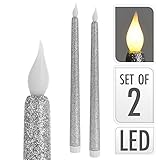 LED-Stabkerzen 2er-Pack, 38 cm, silber - 2