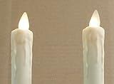 echtwachs LED Stab Kerzen elfenbein mit realer Lichtoptik und Fernbedienung - 4